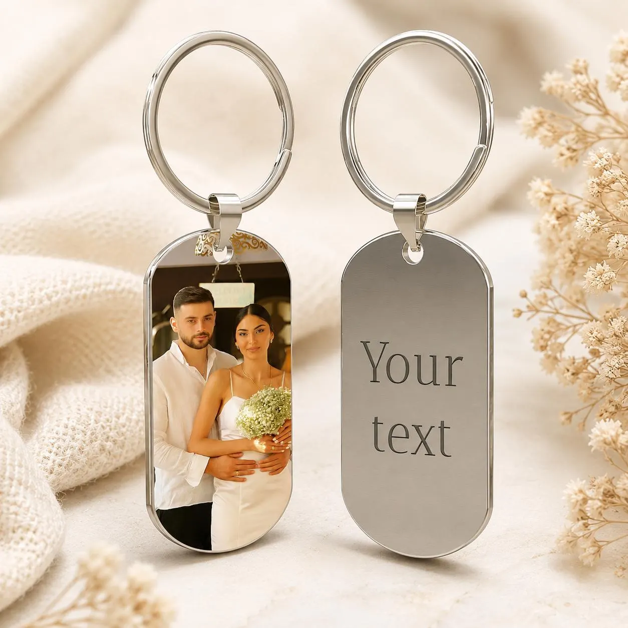 Custom Engraved Photo Keychain
